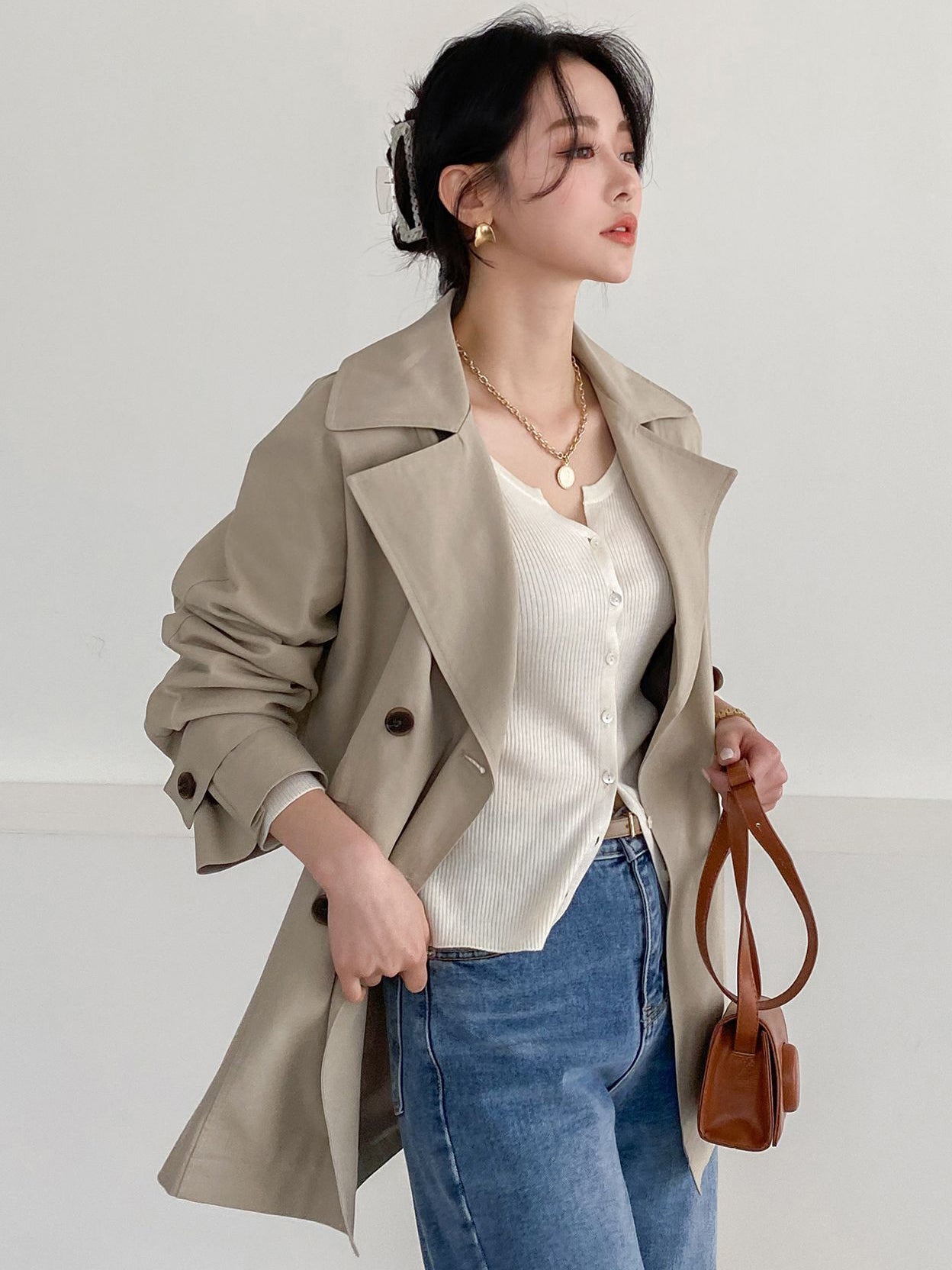 Holly Half Trench Coat - K-FASHION