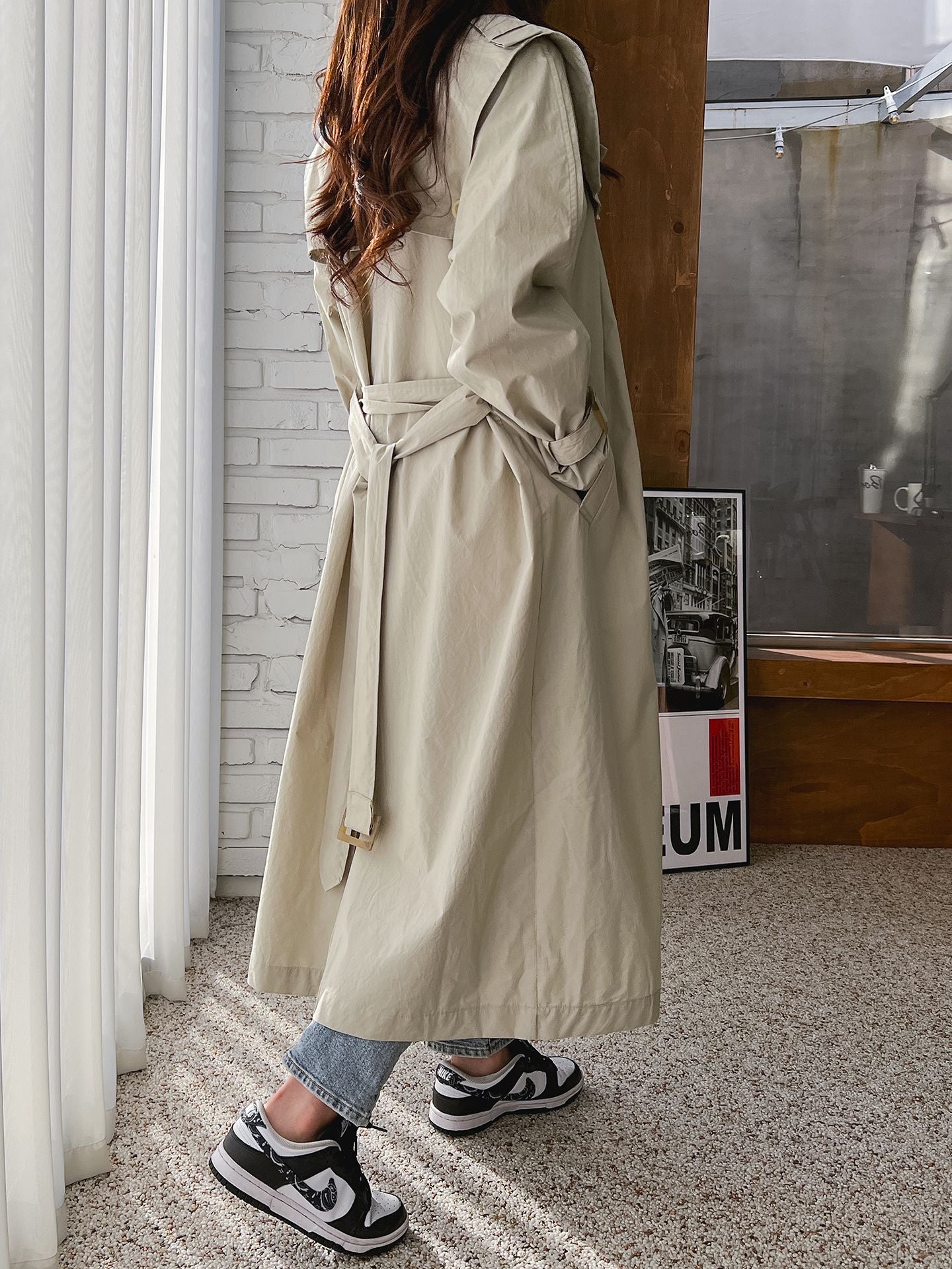 Barrel Detachable Shoulder Cotton Trench Coat - K-FASHION