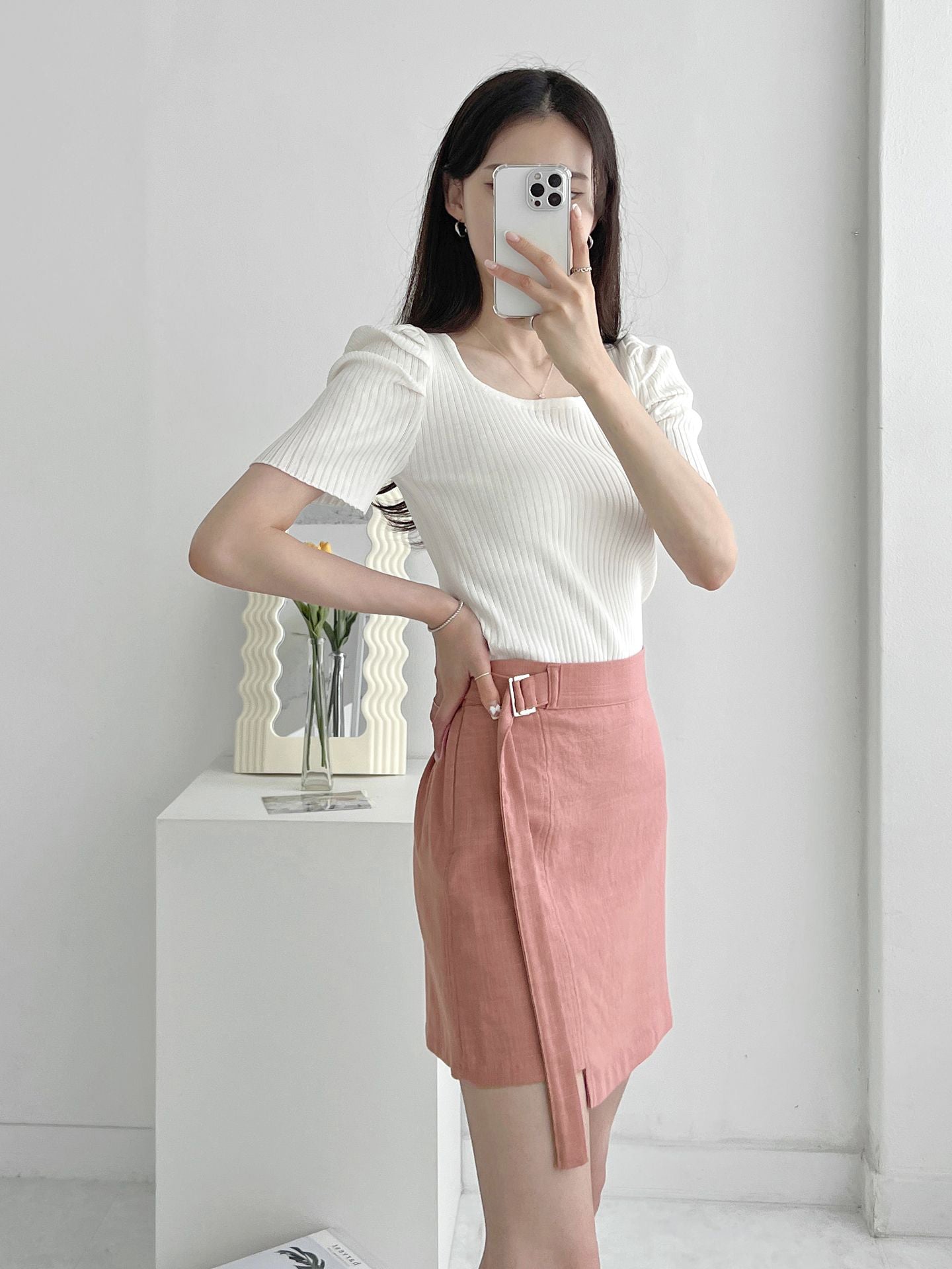 Lovely and Graceful Cotton Belted Skirt